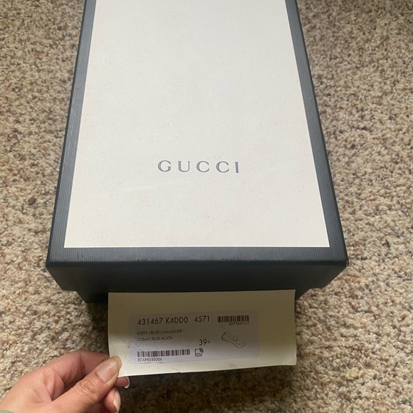 Blue Velvet Gucci Loafers with box and dust bags - Men’s main image 6